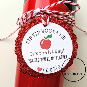 Sip Sip Hooray It&#39;s the First Day of School Gift Tag
