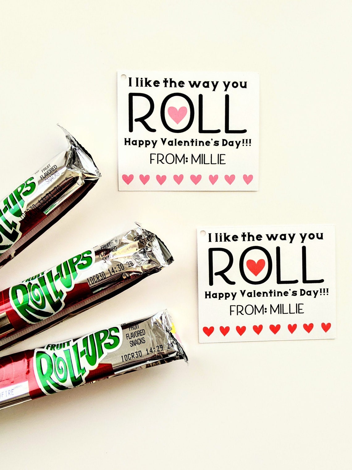 PRINTED I Like the Way You Roll Happy Valentine's Day Gift Tags - Etsy