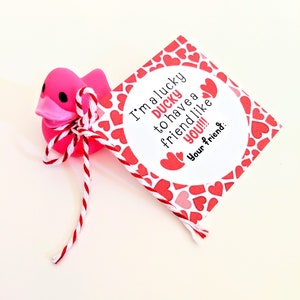 Médaille IMPRIMÉ Lucky Ducky pour la Saint-Valentin