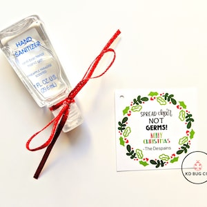 Spread Cheer NOT Germs! Merry Christmas PRINTED Gift Tags