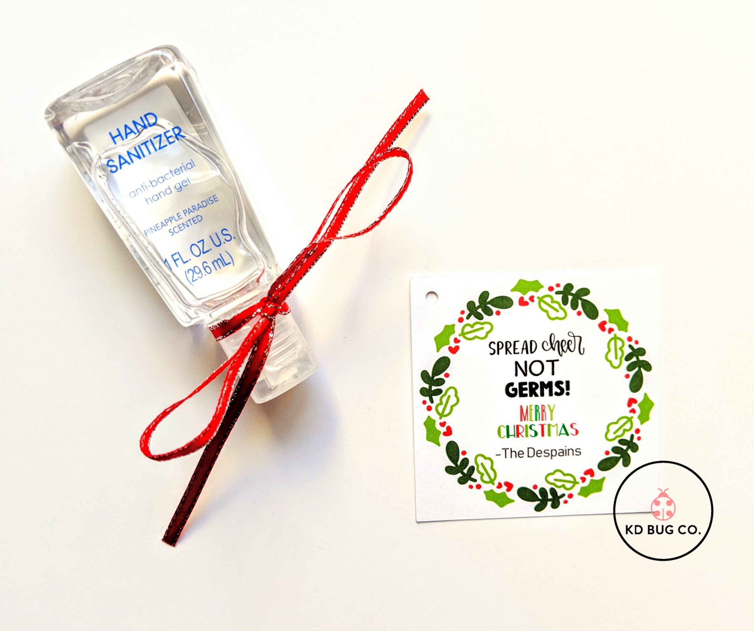 Spread Cheer NOT Germs! Merry Christmas PRINTED Gift Tags