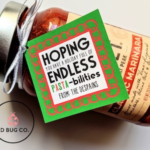 Ik hoop dat je een feestdag hebt vol eindeloze PASTA-bilities GEDRUKT cadeaukaartje
