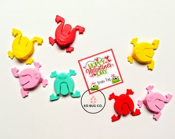 PRINTED Hoppy Valentine's Day Frog Tags