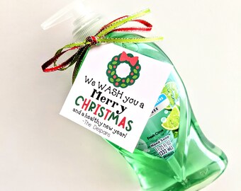We Wash You a Merry Christmas and a Healthy New Year PRINTED Gift Tags