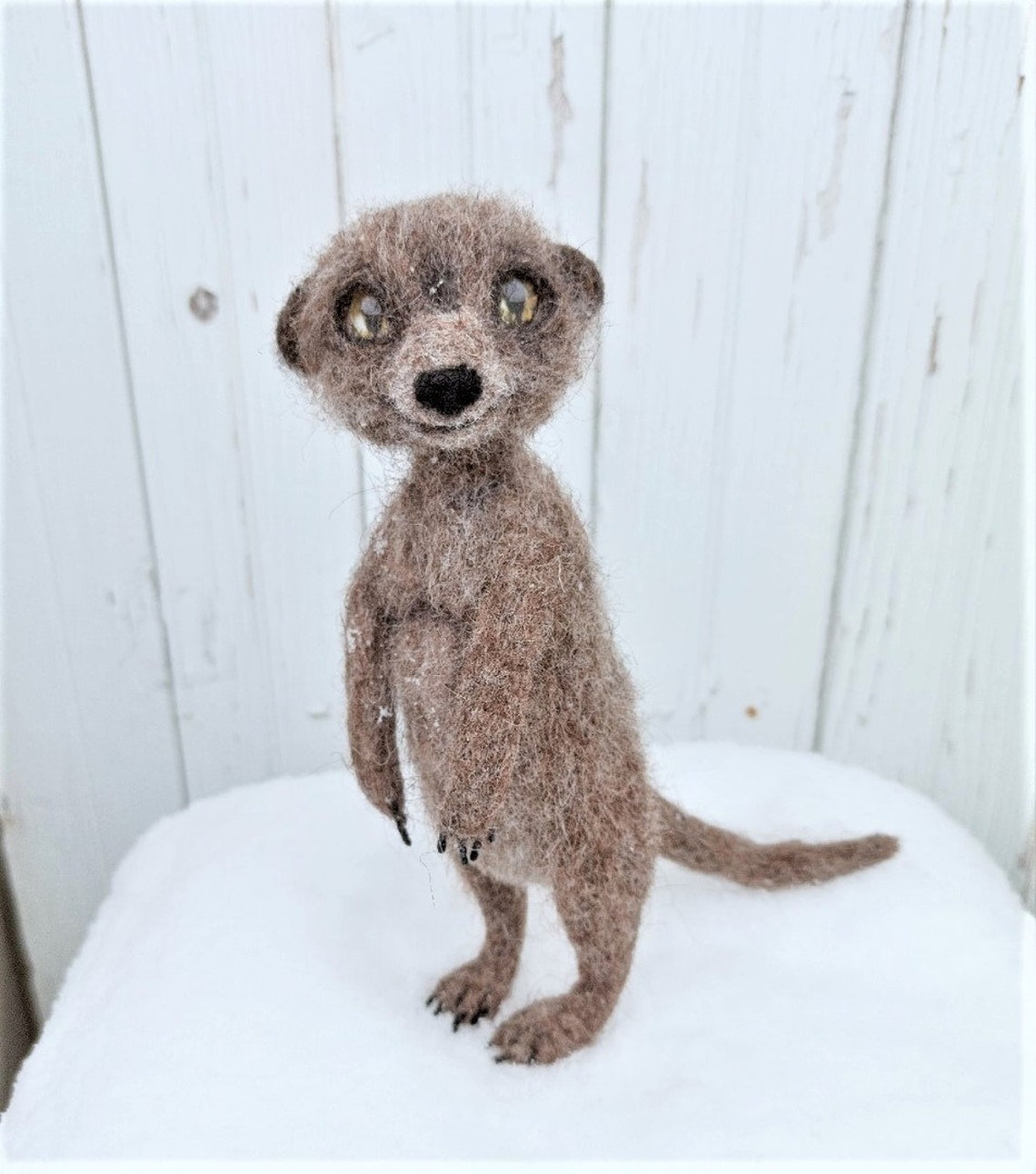 Needle felted meerkat sculpture meerkat READY TO SHIP Etsy