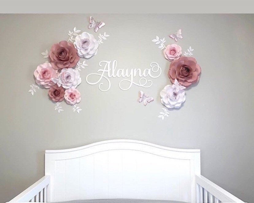 Paper Flowers Nursery Decor Girls Bedroom Wall Decor 3d Etsy UK