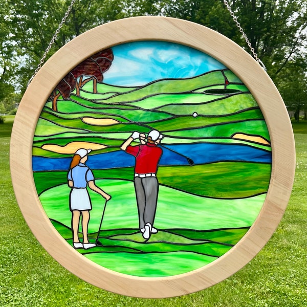 Stained Glass Golf Etsy