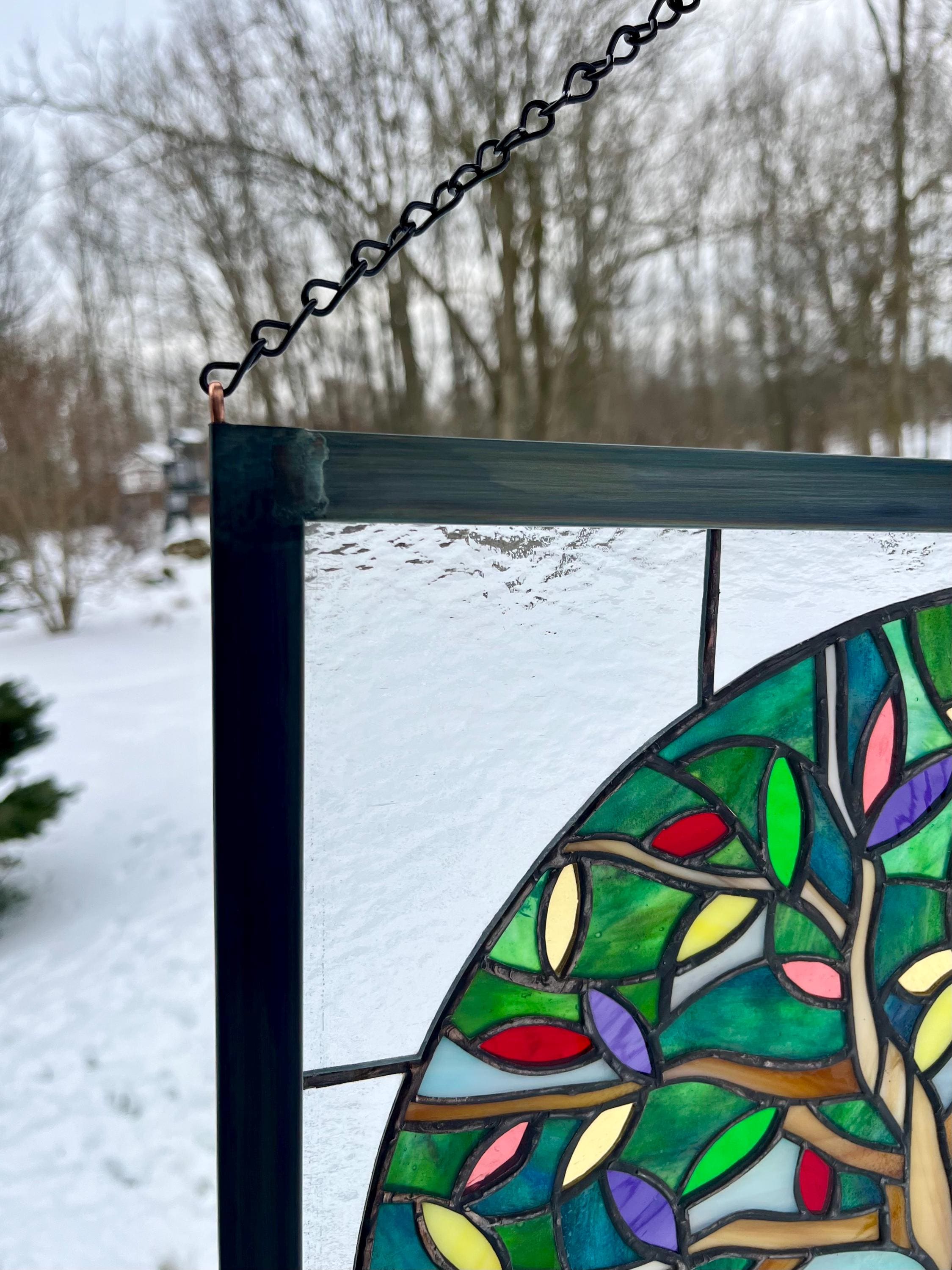 Stained Glass Tree of Life Window Hanging With Zinc Frame - Etsy