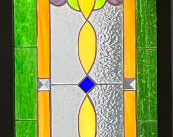 Floral Stained Glass Window or Cabinet Art