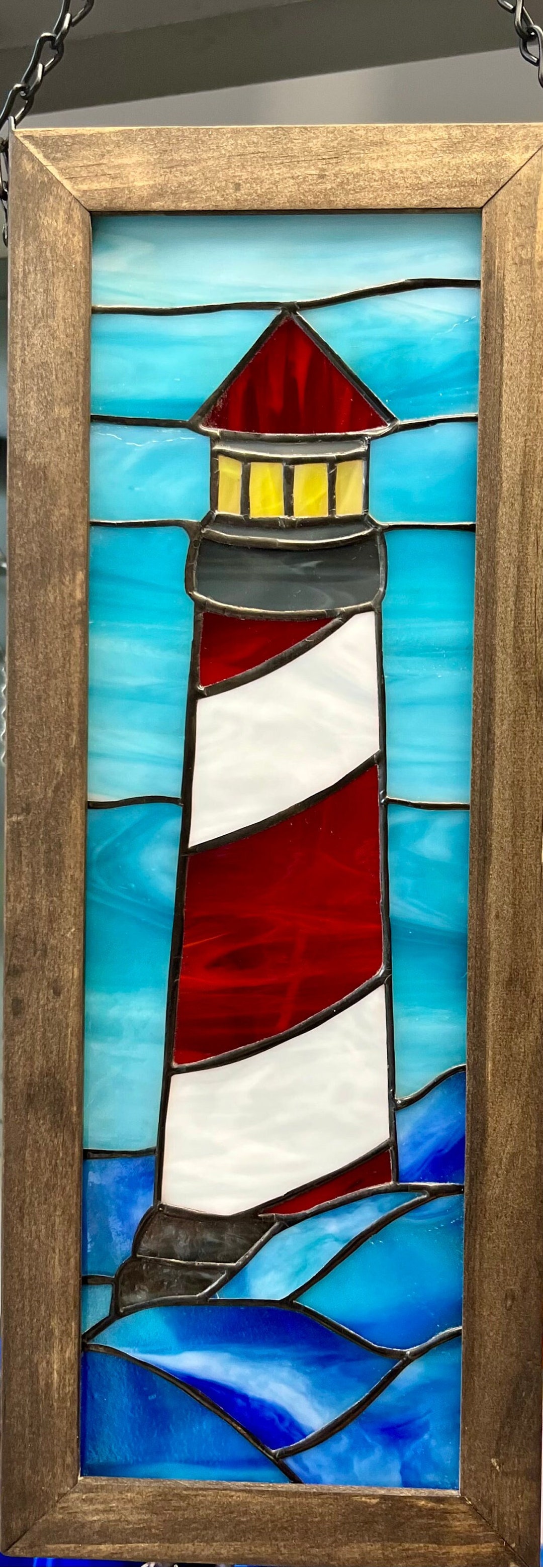 Lighthouse Stained Glass Window Etsy