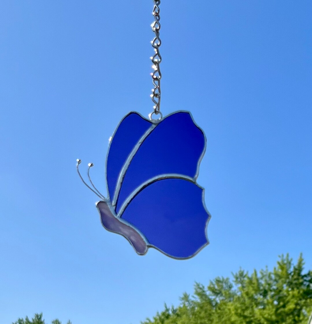 Butterfly Stained Glass Suncatcher Window Art Etsy