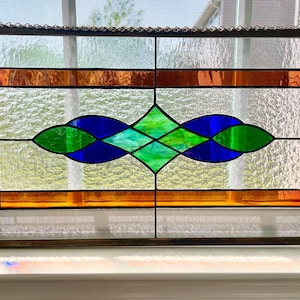 Victorian Style- Stained Glass Transom Window – Handcrafted in any color combination