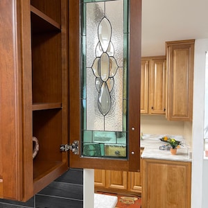 Stained Glass Cabinet Door Insert - Custom Design Your Own with Any Size & Colors - Kitchen, Bar, or Bath Decor