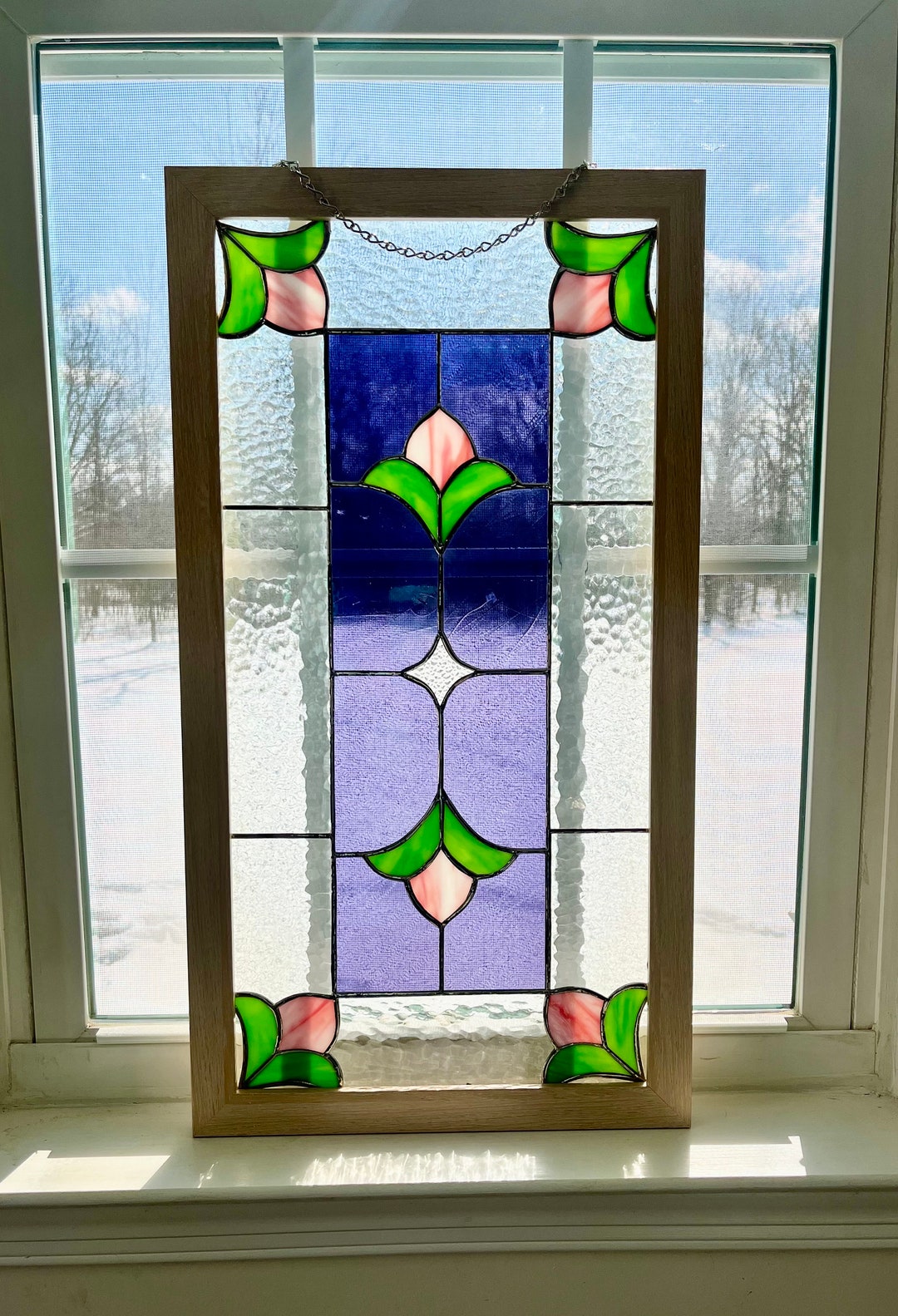 Victorian Floral Stained-glass Window - Handcrafted Home Decor - Etsy