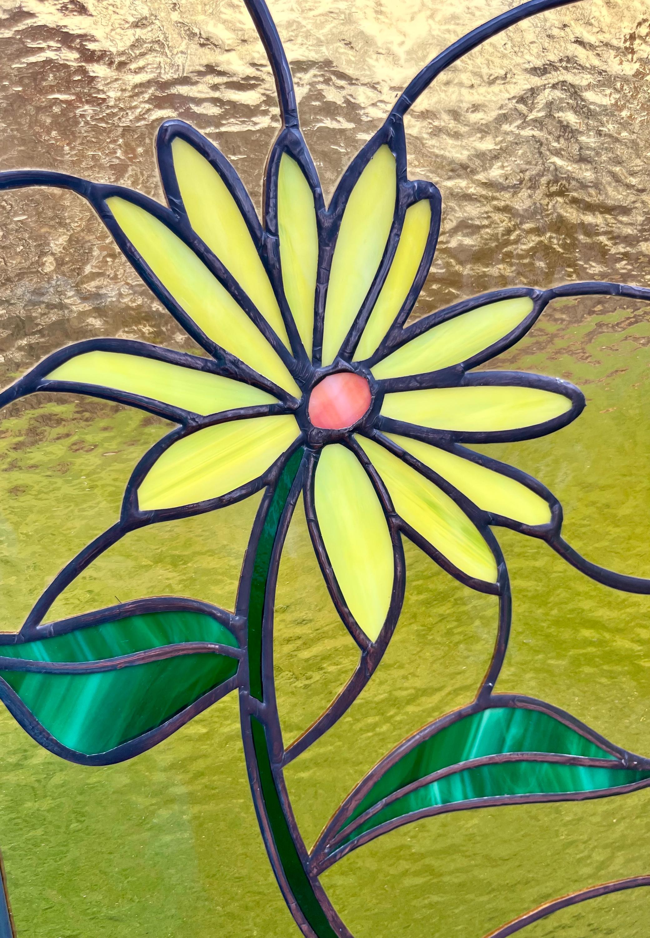 Window Flower Glass Stained Glass Floral Window Panel- Home Decor - Etsy