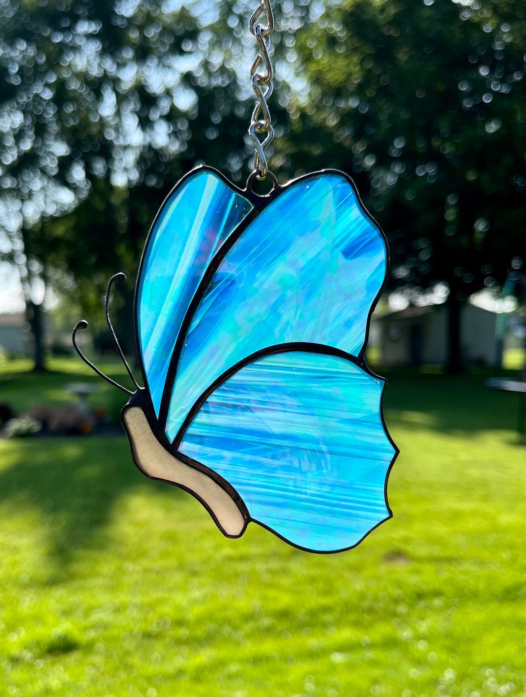 Butterfly Stained Glass Suncatcher Window Art Etsy