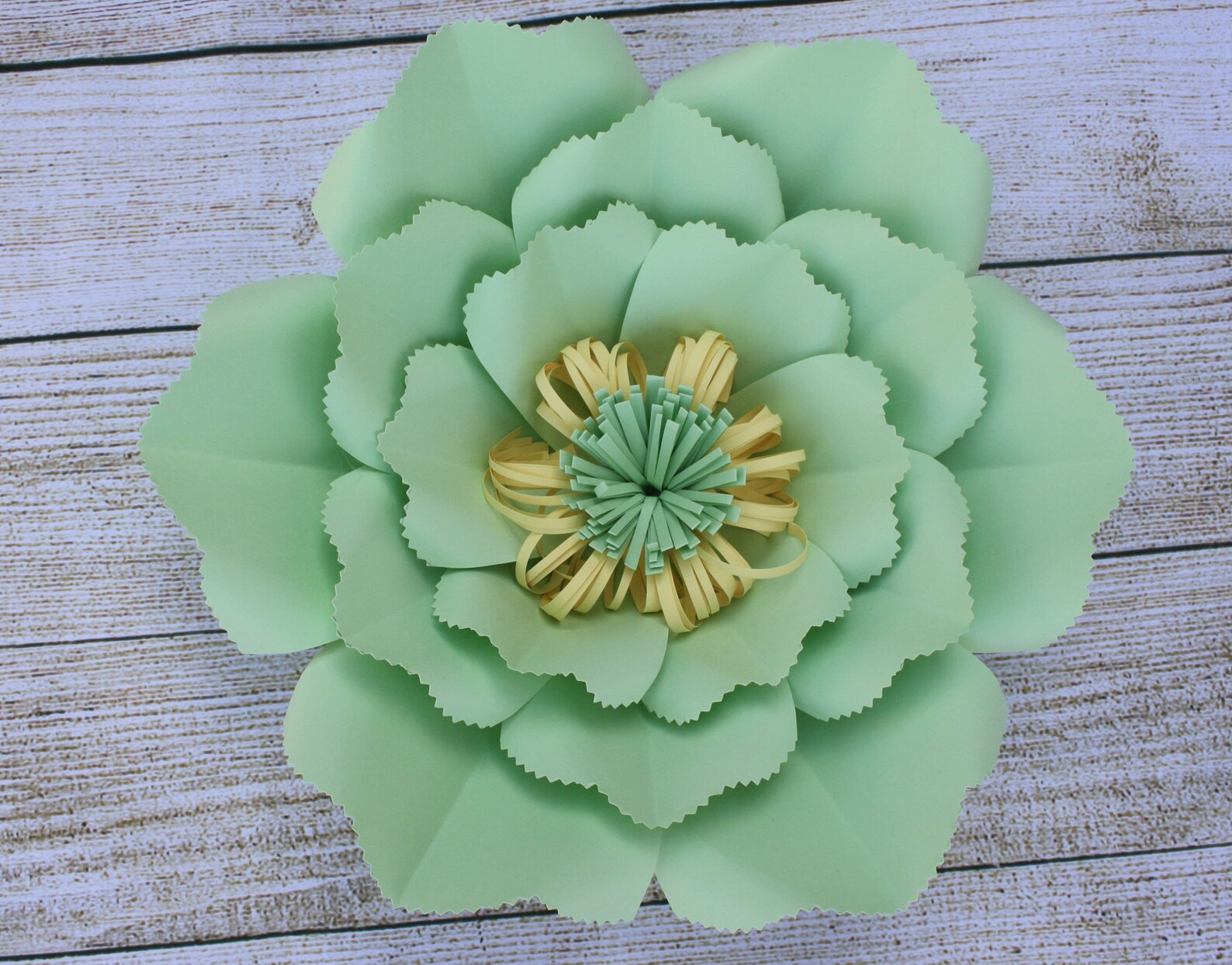 Yellow Paper Flowers Wall Decor Green Paper Flowers Etsy