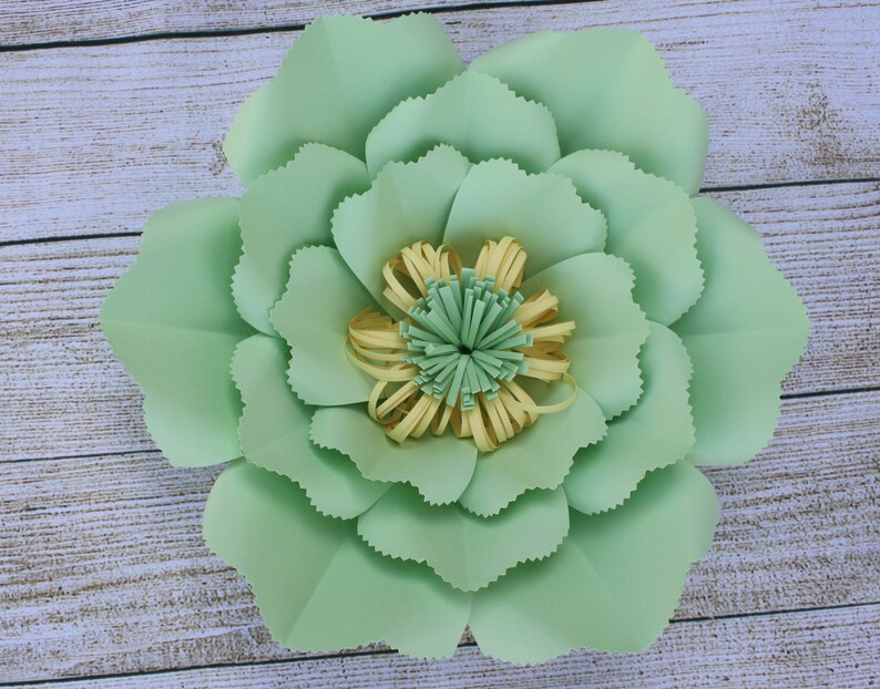 Yellow Paper Flowers Wall Decor Green Paper Flowers Etsy