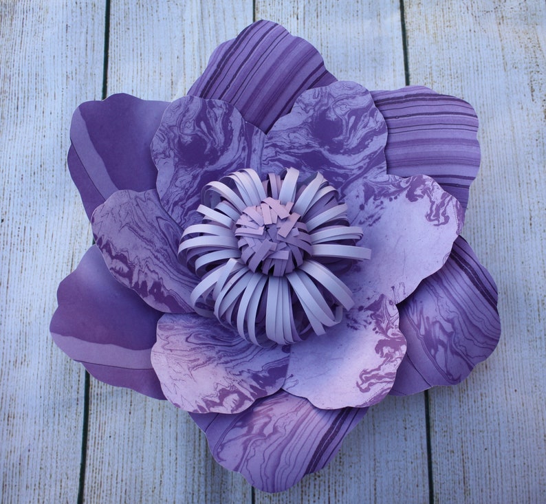 Purple Paper Flowers Wall Decor Pink Purple Paper Flowers Etsy