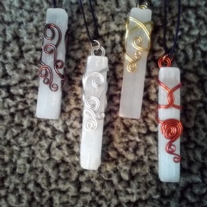 Freeform Selenite Pendant