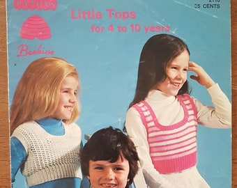 Patons Little Tops for 4 to 10 Years Knitting Pattern Leaflet No .2110