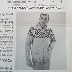 Design 2413 Knitted Nordic Star Sweater  Sheet Pattern - from Edith Adams Cottage, Vancouver Sun - Sizes 38,40, 42, 44