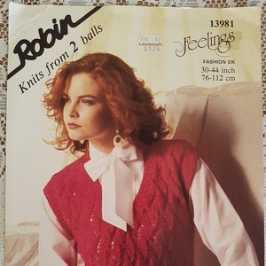 Vest Knitting Pattern Robin 13981 Feelings Fashion DK Sizes 30-44 inch