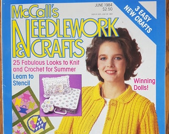 McCall’s Needlework and Crafts Magazine Juin 1984 Tricot, crochet, broderie, aiguille