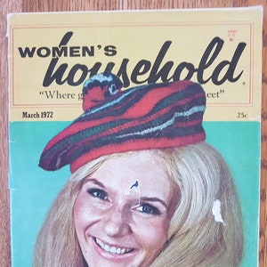Vintage Women&#39;s Household Magazine March 1972  - Quilt, Knit, Crochet Patterns., Recipes,Poems & More