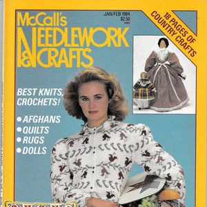 McCall&#39;s Needlework & Crafts Vol 29 N0.1 Jan/Feb 1984 Häkeln und Stricken Afghanen Quilts Teppiche Puppen Landhaus Kunsthandwerk