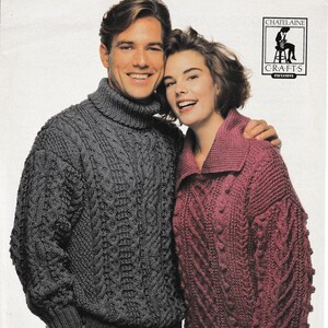 Men&#39;s 90&#39;s Classic Sweater Knitting Pattern # K388 Chatelaine Crafts Exclusive