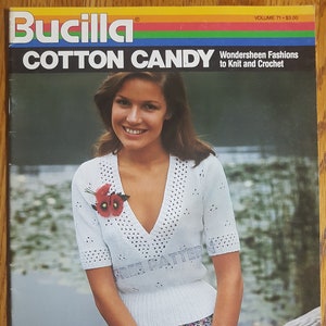 Bucilla Cotton Candy Vintage 1983 Knitting and Crochet Pattern Booklet Volume 71