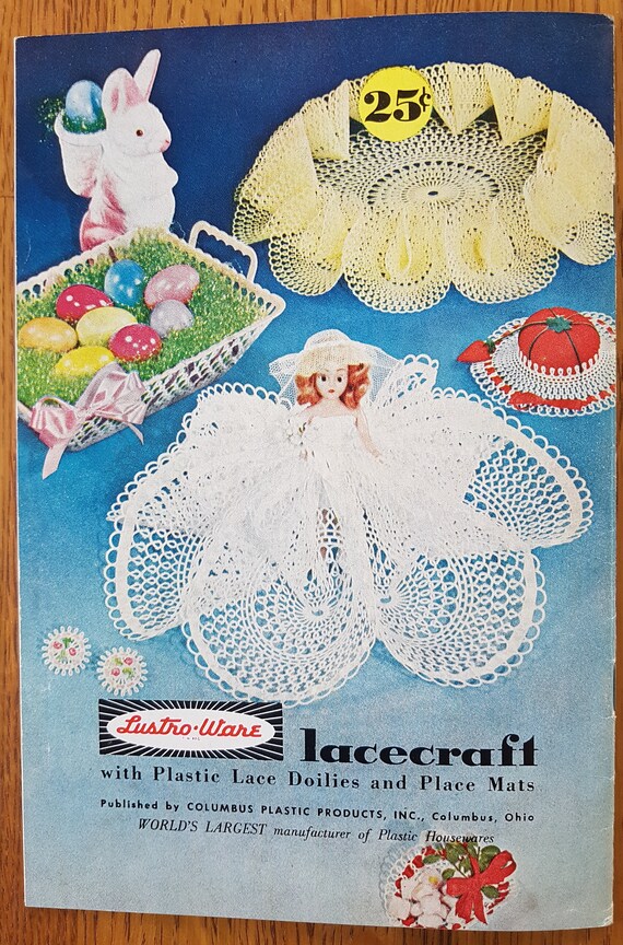 Lacecraft With Lusto -ware Plastic Doilies Vintage 1960 Crochet