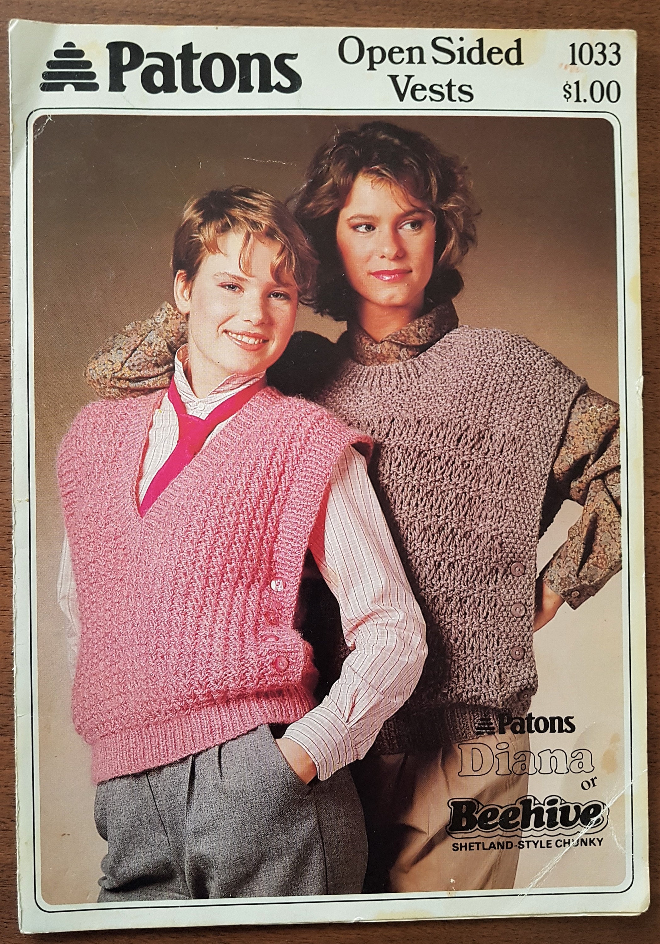 Open Vest Pattern Patons Open Sided Vests # 1033 Knitting Pattern Leaflet - Etsy