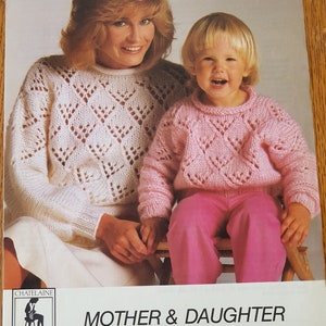 Chatelaine Crafts Exclusive Mother & Daughter Sweaters Knitting Pattern Leaflet K231