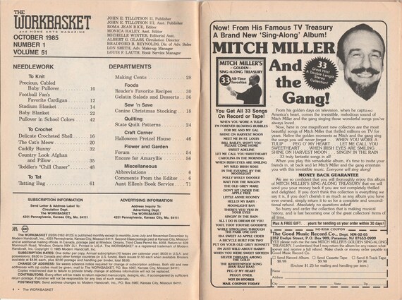 The Workbasket No 1 Vol 51 Octoberr 1985 Knit Crochet Tat Quilt