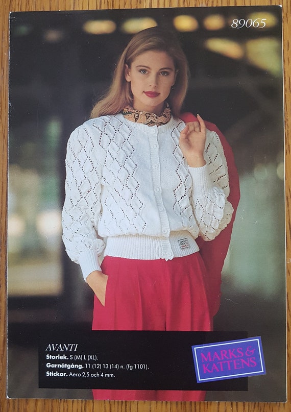 Marks u0026 Mittens Avanti Cardigan Swedish Knitting Pattern - Etsy