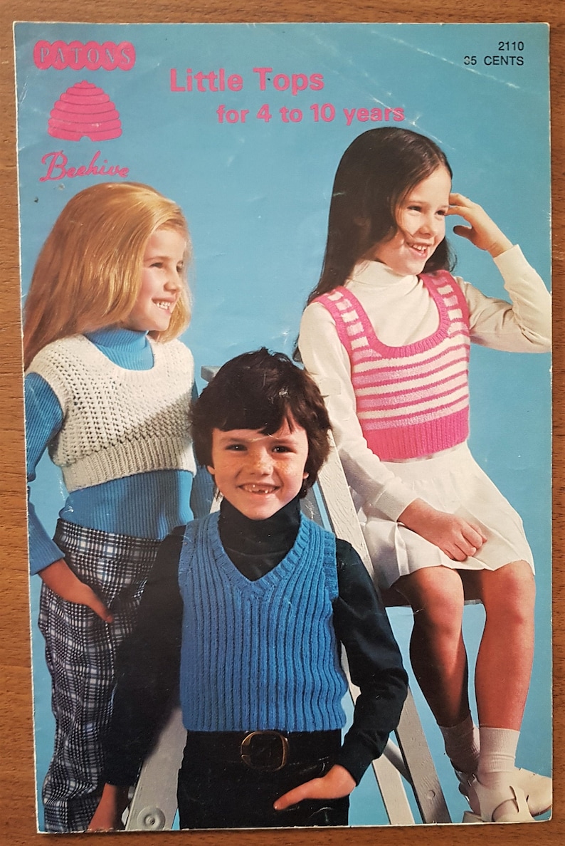 Patons Little Tops for 4 to 10 Years Knitting Pattern Leaflet No .2110
