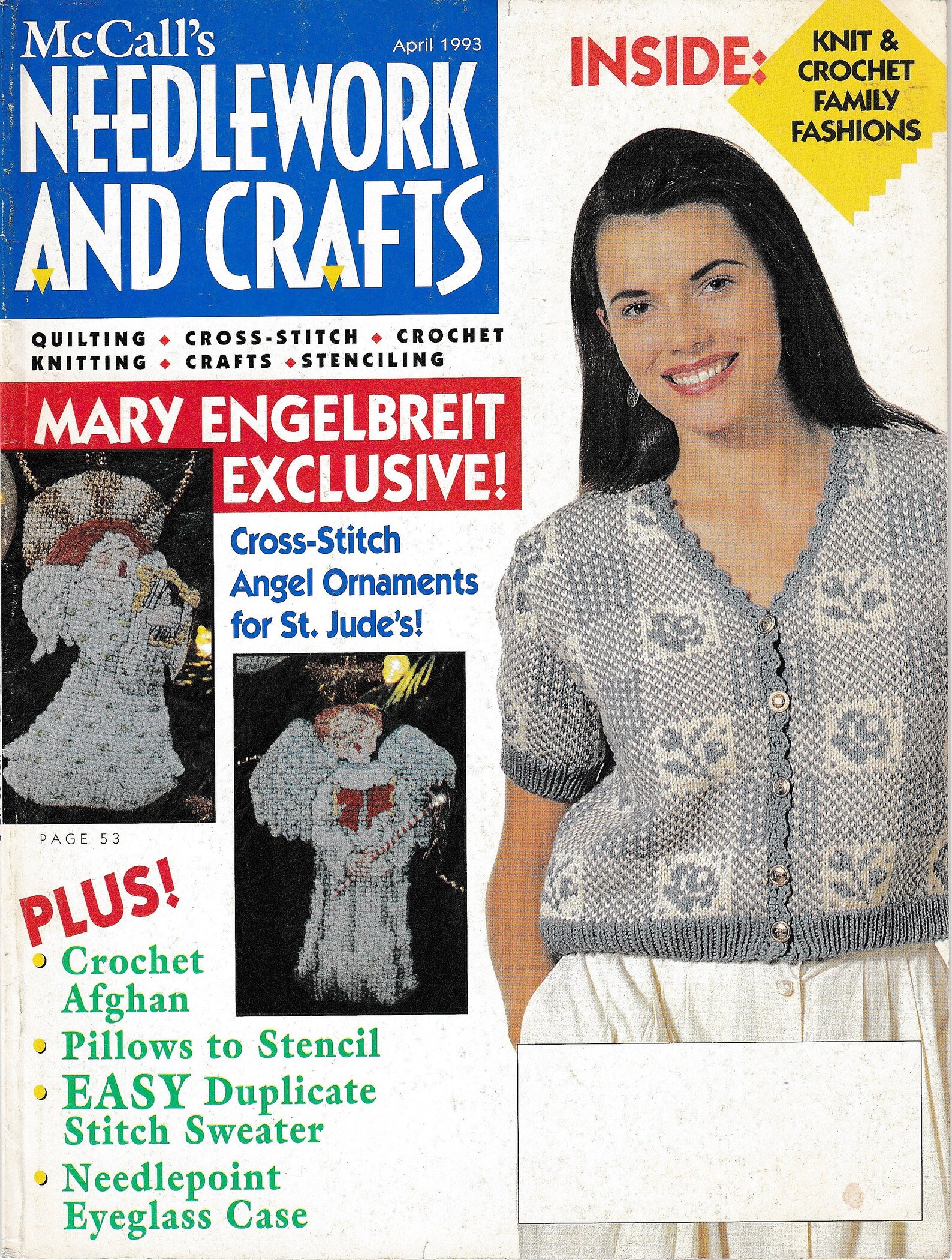 Mccall's Needlework and Crafts Magazine April 1993 Quilting, Cross
