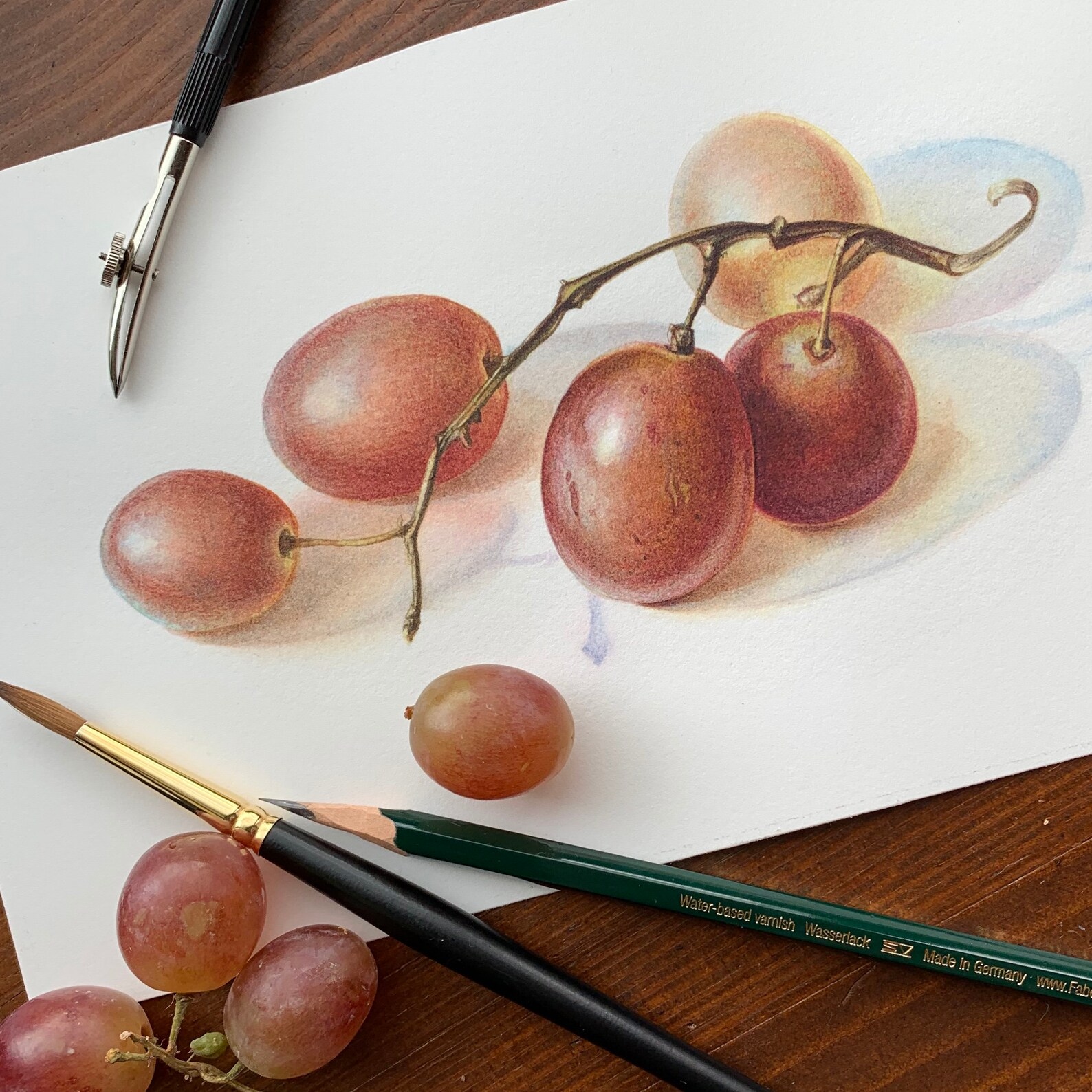 Watercolor Tutorial Paint Grapes in Watercolor DIY Online Etsy