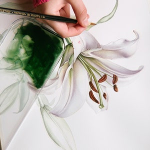 How to Paint Lily, Easy Watercolor Tutorial, Step by Step Flower Video ...