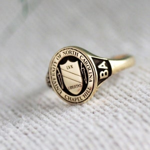 Oval Graduation Ring-Tiny College Ring-Class Rings-School Rings-Senior Class Ring-High School Class Ring-College Ring-Graduation Gifts