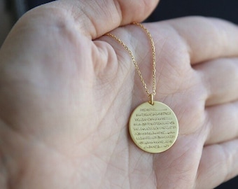 14K Solid Gold,Ayatul Kursi Necklace,, Gift For Muslim, Allah Necklace, Quran Pendant, Islam Pendant, Islamic Jewelry, Muslim,Name necklace