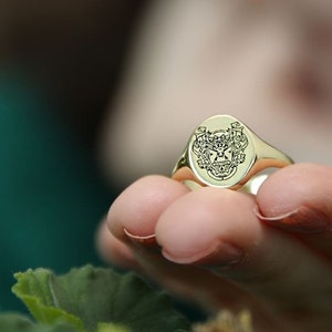 Anillos de la cresta de la familia, anillo de sello del escudo del brazo, joyería heráldica-anillo de la cresta de la familia Gibson, escudo de la joyería de la cresta de la familia-regalo de Navidad imagen 3