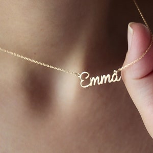 14K Personalized Name-14k Solid Gold Name Necklace-Name Necklace-Bridesmaid Gift-Name Jewelry-14K White Gold Name Necklace-Gifts For Her