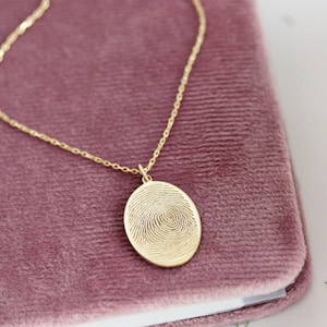 Memorial Fingerprint Jewelry.Fingerprint Handwriting Necklace in Sterling Silver  • Memorial Gift • Gift for her-Christmas Gifts