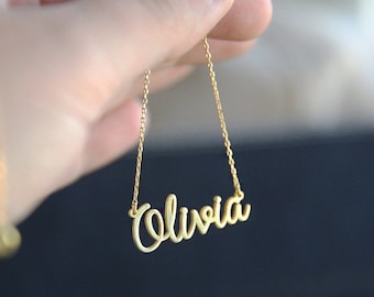 Gold Name Necklace- olivia