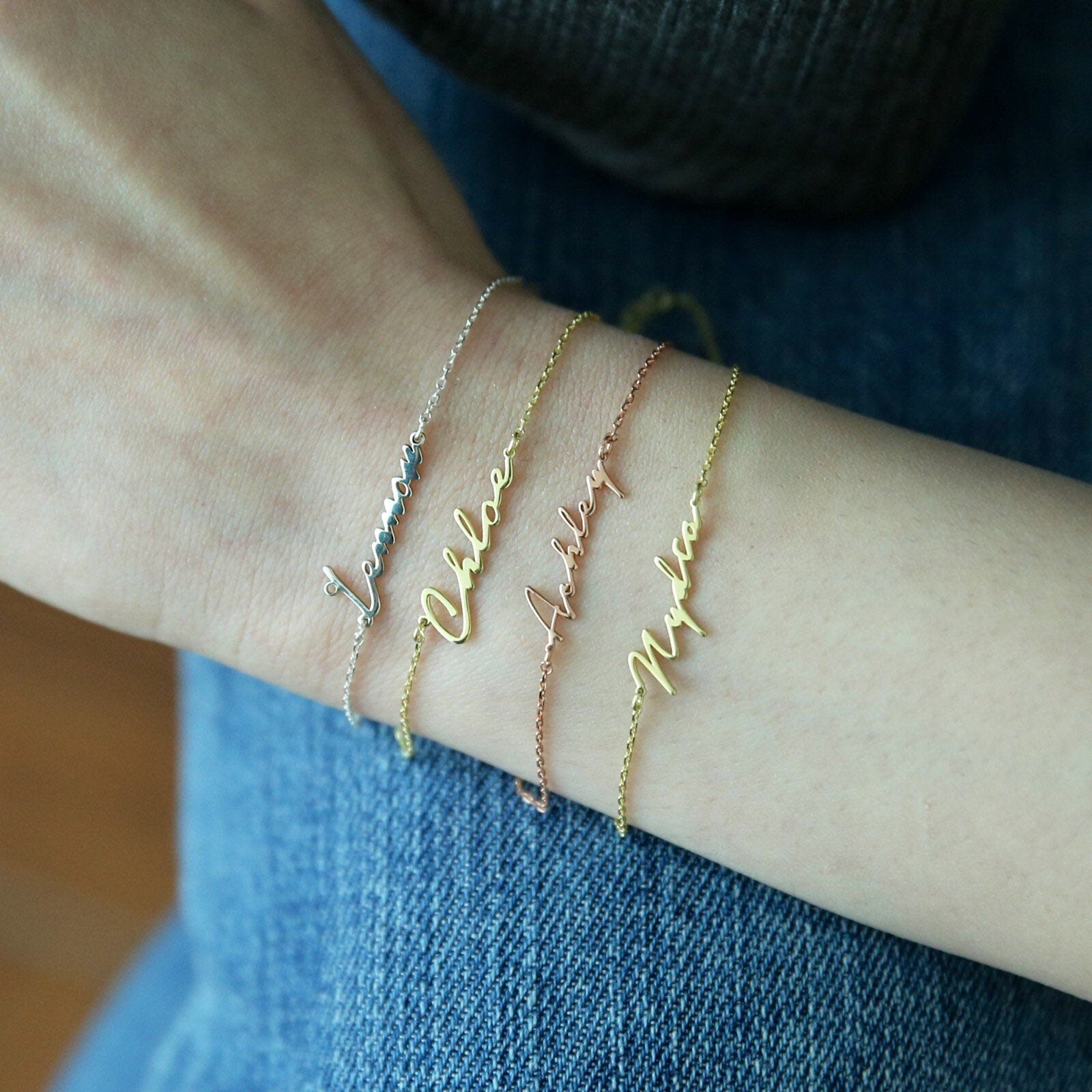 Name Bracelet-Dainty Initials Bracelet-Custom Bracelet-Bracelet-Custom Children Name Bracelet-for Mom-Personalized Gifts-Mothers Day Gift