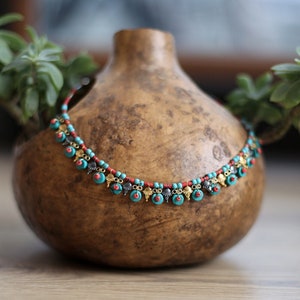 Turquoise Necklace-Sterling Silver-Coral Necklace-Boho Necklace- Antique necklace- Bohemian necklace- Anatolian Necklace-Turquoise Jewelry-