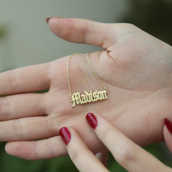 Old english gold necklace outlet